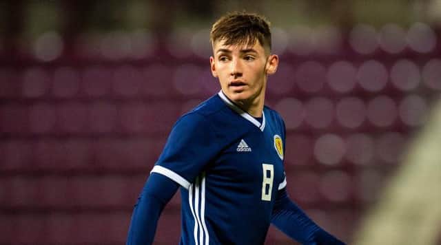 Chelsea midfielder Billy Gilmour in action for Scotland's under-21 side against Greece at Tynecastle last November. (Photo by Ross MacDonald / SNS Group)