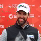 Scott Jamieson is interviewed after his first round of the ISPS Handa Championship in Spain. Picture: Andrew Redington/Getty Images.