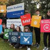 Pupils at Aboyne Academy with the UN Sustainable Development Goals