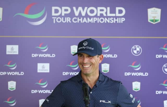 Billy Horschel speaks at a virtual press conference ahead of the DP World Tour Championship at Jumeirah Golf Estates in Dubai. Picture: Warren Little/Getty Images.