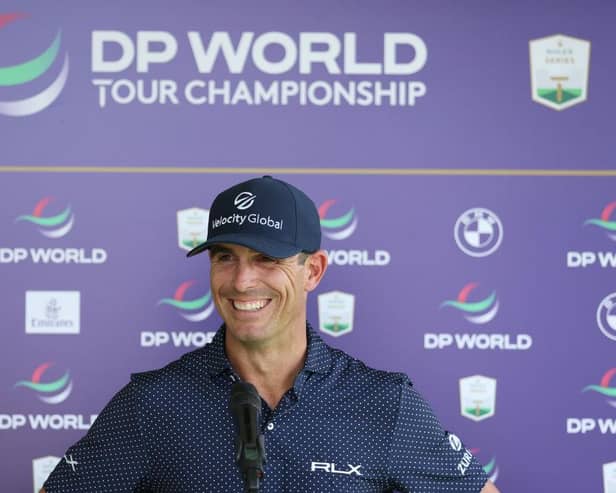 Billy Horschel speaks at a virtual press conference ahead of the DP World Tour Championship at Jumeirah Golf Estates in Dubai. Picture: Warren Little/Getty Images.