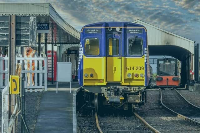 The hydrogen test train has been converted from a former ScotRail electric train which used to run in Glasgow. Picture: Ballard Motive Solutions