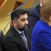 Health Secretary Humza Yousaf and First Minister of Scotland Nicola Sturgeon in the chamber for First Minster's Questions at the Scottish Parliament in Edinburgh.