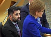 Health Secretary Humza Yousaf and First Minister of Scotland Nicola Sturgeon in the chamber for First Minster's Questions at the Scottish Parliament in Edinburgh.