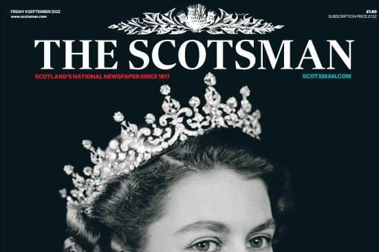 The Scotsman's front page the day after Queen Elizabeth II's death