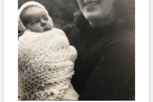 Eleanor, from Edinburgh, and her baby girl, who was born in November 1954. The two were separated six weeks after the baby's birth following her forced adoption.