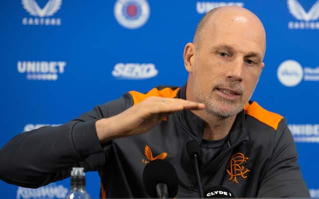Rangers manager Phillipe Clement spoke to the broadcast media ahead of Saturday's match against Motherwell. (Photo by Alan Harvey / SNS Group)