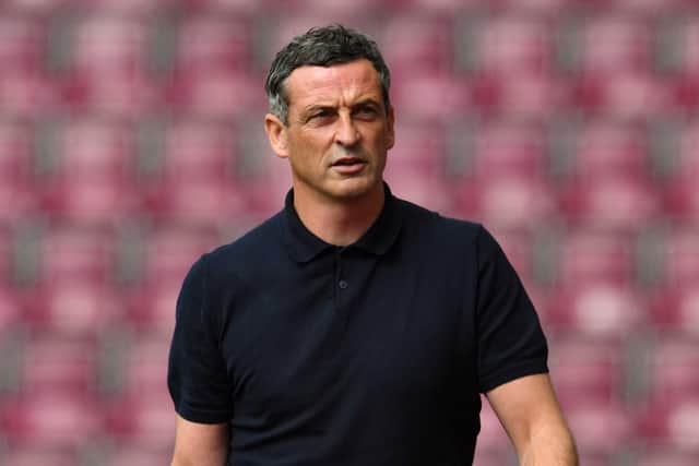 Manager Jack Ross' Dundee United side lost 4-1 to Hearts.