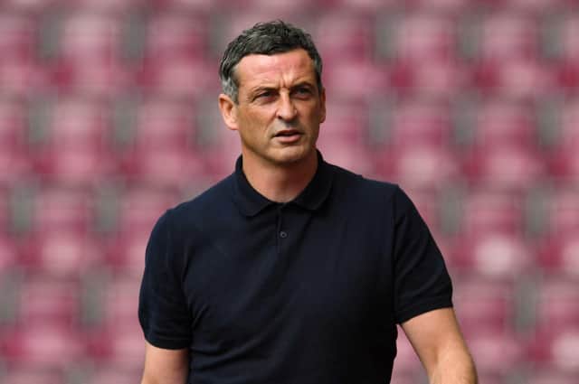 Manager Jack Ross' Dundee United side lost 4-1 to Hearts.