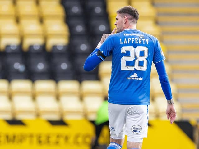 Kilmarnock's Kyle Laffertyis under investigation over sectarian allegations.  (Photo by Roddy Scott / SNS Group)