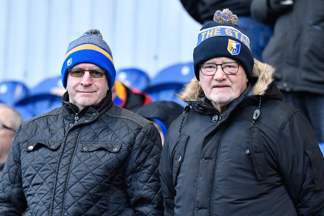 Some of the fans who watched Mansfield draw 2-2 with Port Vale on 26th December 2019.