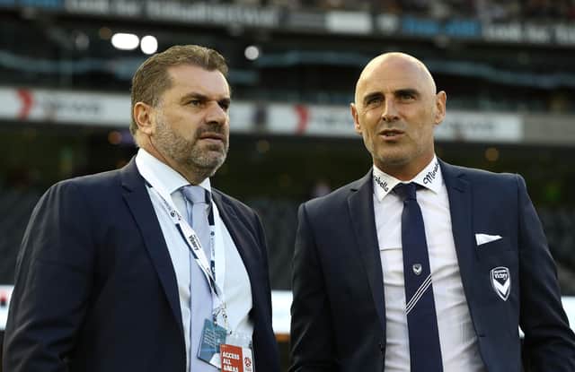 Ange Postecoglou, left, could be joined at Celtic by Kevin Muscat, right.