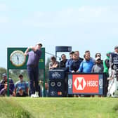 Bob MacIntyre plays his shot from the seventh tee during the second round of the 149th Open at Royal St George’s. Andrew Redington/Getty Images.