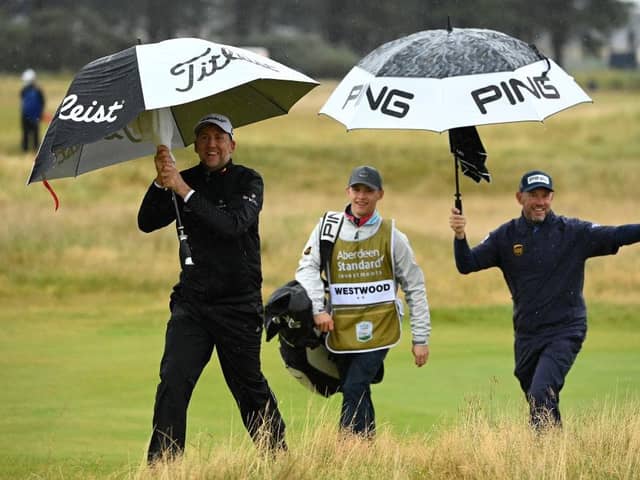 Ian Poulter and Lee Westwood, pictured during the 2020 event, are among 16 DP World Tour members who have been prohibited from playing in next week's Genesis Scottish Open at The Renaissance Club after signing for LIV Golf. Picture: Ross Kinnaird/Getty Images.