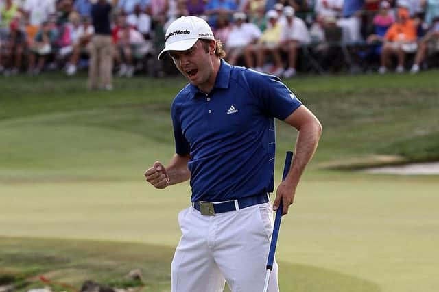 Martin Laird reacts to winning the 2011 Arnold Palmer Invitational presented by MasterCard at the Bay Hill Club and Lodge in Orlando, Florida. Picture: Sam Greenwood/Getty Images.