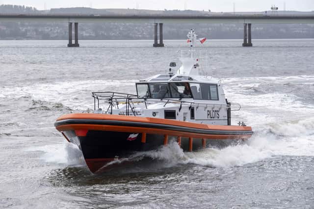 The new pilot boat Tay Discovery on the River Tay. Picture by Peter Devlin