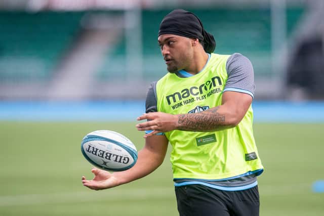 New Glasgow Warriors winger Walter Fifita is in the Tonga side to face Scotland.  (Photo by Ross MacDonald / SNS Group)