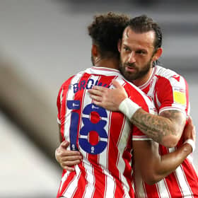 Steven Fletcher pictured during last season with Stoke City.