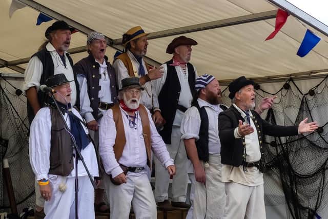 Nowadays, sea shanties are usually the domain of groups like The Exmouth Shanty Men, seen here performing at Great Yarmouth's annual Maritime Festival (Photo: Shutterstock)