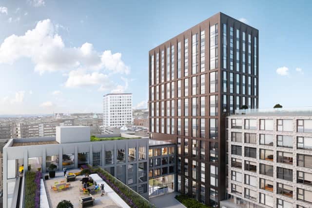 The Holland Park scheme will see the former police headquarters on Pitt Street Glasgow replaced by four apartment blocks providing 433 homes for rent in total.