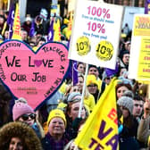 Teachers protesting during a recent pay dispute. Picture: John Devlin