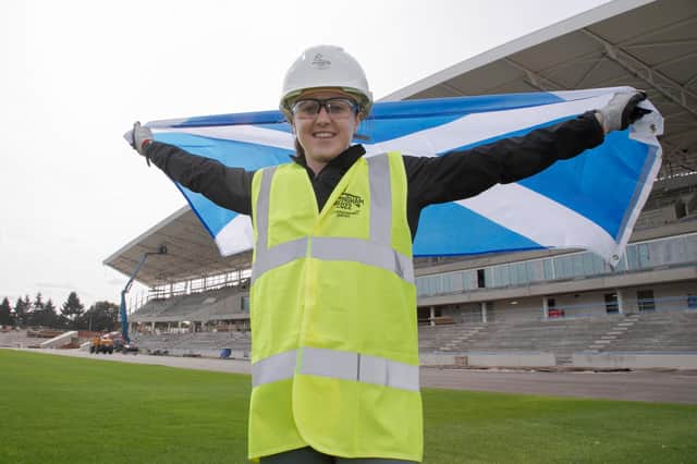 Laura Muir at the  Alexander Stadium ahead of Birmingham 2022.
