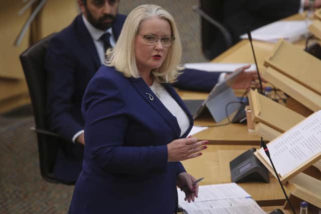 Christina McKelvie MSP in the Holyrood chamber