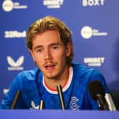 Todd Cantwell addresses the media during his first Rangers press conference.