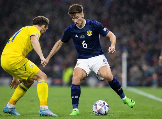 Kieran Tierney is now unbeaten in his last nine Scotland appearances after the 3-0 win over Ukraine.  (Photo by Alan Harvey / SNS Group)