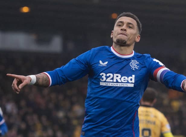 Rangers captain James Tavernier celebrates after scoring in the 3-0 win over Livingston last weekend. (Photo by Craig Foy / SNS Group)