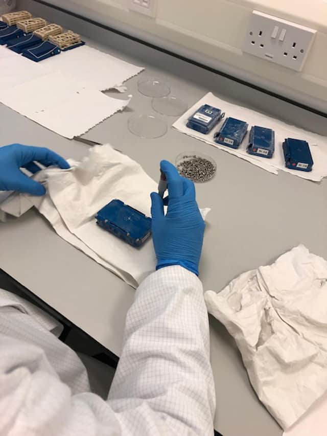 A box containing Caenorhabditis elegans samples, a species of nematode, which are being sent to space, to the ISS on Thursday, to help scientists understand more about how astronauts experience muscle loss in space and how to prevent it (Photo: University of Exeter/PA Wire).
