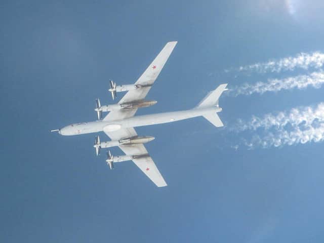 Quick Reaction Alert North (QRA (N) )Eurofighter Typhoons based at Royal Air Force Lossimouth launched to intercept TU142 Bear F aircraft.