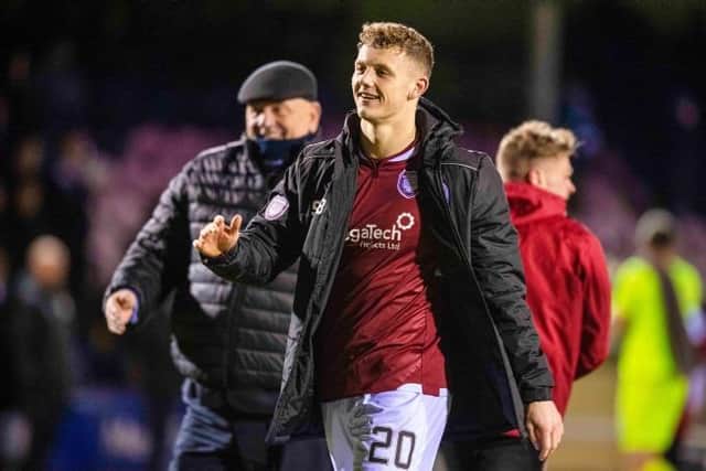 Arbroath need all 20 of their squad to play a part says Dick Campbell, including forward Jack Hamilton.  (Photo by Ross MacDonald / SNS Group)