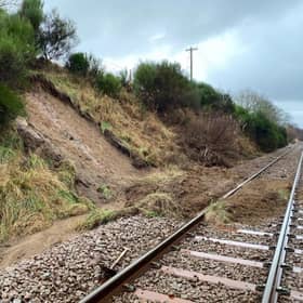 Damage at Huntly. Picture: Network Rail Scotland