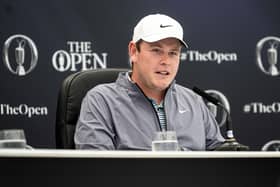 TROON, SCOTLAND - JULY 17: Bob MacIntyre during his press conferance  at the 152th Open Championship at Royal Troon on Wednesday, July 17, 2024 in Troon, Scotland. (Photo by Tom Russo/ The Scotsman)