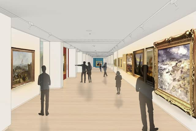 New exhibition galleries overlooking East Princes Street Gardens are being created as part of the overhaul of the Scottish National Gallery in Edinburgh.