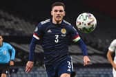 Scotland's defender Andrew Robertson plays his club football for Liverpool.  (Photo by ANDY BUCHANAN/AFP via Getty Images)