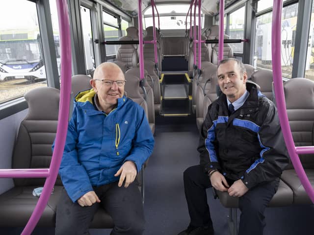 Random Acts of Kindness Day (17.02.22) First Bus would like to tell the story of Driver (William Bell) who saved the life of a passenger (John McCann) on board the number 57 route, by performing emergency CPR after John suffered a cardiac arrest.

Picture by Chris James