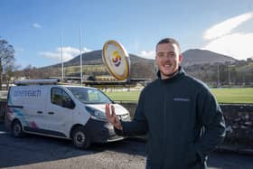 Former Scotland rugby player Lewis Carmichael will be working predominantly around Peebles, Hawick and Melrose and has already been contributing to the company’s storm response in the Borders this winter. Picture: Phil Wilkinson