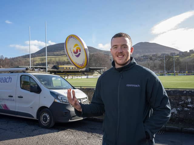 Former Scotland rugby player Lewis Carmichael will be working predominantly around Peebles, Hawick and Melrose and has already been contributing to the company’s storm response in the Borders this winter. Picture: Phil Wilkinson