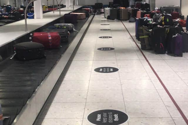 Baggage handling chaos at Edinburgh airport has caused travellers to miss flights on the first day of the school summer holidays. Picture: David Bruce