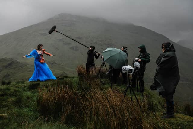 Glasgow-based electro-pop performer Elisabeth Elektra joined forces with arts company Cryptic to create a new short film at the Rest and Be Thankful in Argyll. Picture: Brian Hartley