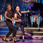 Nicola Adams (left) and Katya Jones during the launch show for the BBC1 dancing contest, Strictly Come Dancing.