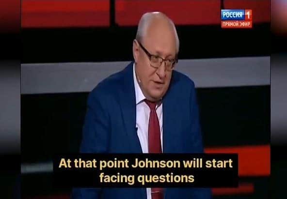 Russian state TV's Vladimir Solovyov said Boris Johnson will "face questions" for failing to get British nationals out