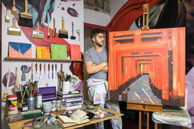 Charlie Yates is the first artist-in-residence at Virgin's luxury hotel in Edinburgh's Old Town. Picture: Ian Georgeson