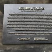 The new plaque on Melville monument denounces Henry Dundas' role in deferring abolition slavery