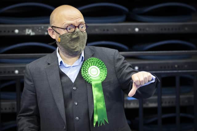 Patrick Harvie, co-leader of the Scottish Greens arrives at the Glasgow count on Friday. Picture: Jane Barlow/PA