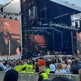Bruce Springsteen on stage at Murrayfield