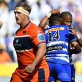 Edinburgh's Pierre Schoeman (right) looks dejected as Suleiman Hartzenberg of the Stormers celebrates scoring a try. (Photo by Ashley Vlotman/Gallo Images/Getty Images)