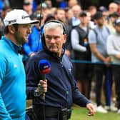 Jon Rahm takes part in an on-course interviewed with Tim Barter of Sky Sports during a  BMW PGA Championship at Wentworth. Picture: Andrew Redington/Getty Images.